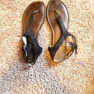 Black strap sandals Size 9